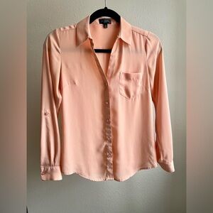 Peach Button-Up Blouse